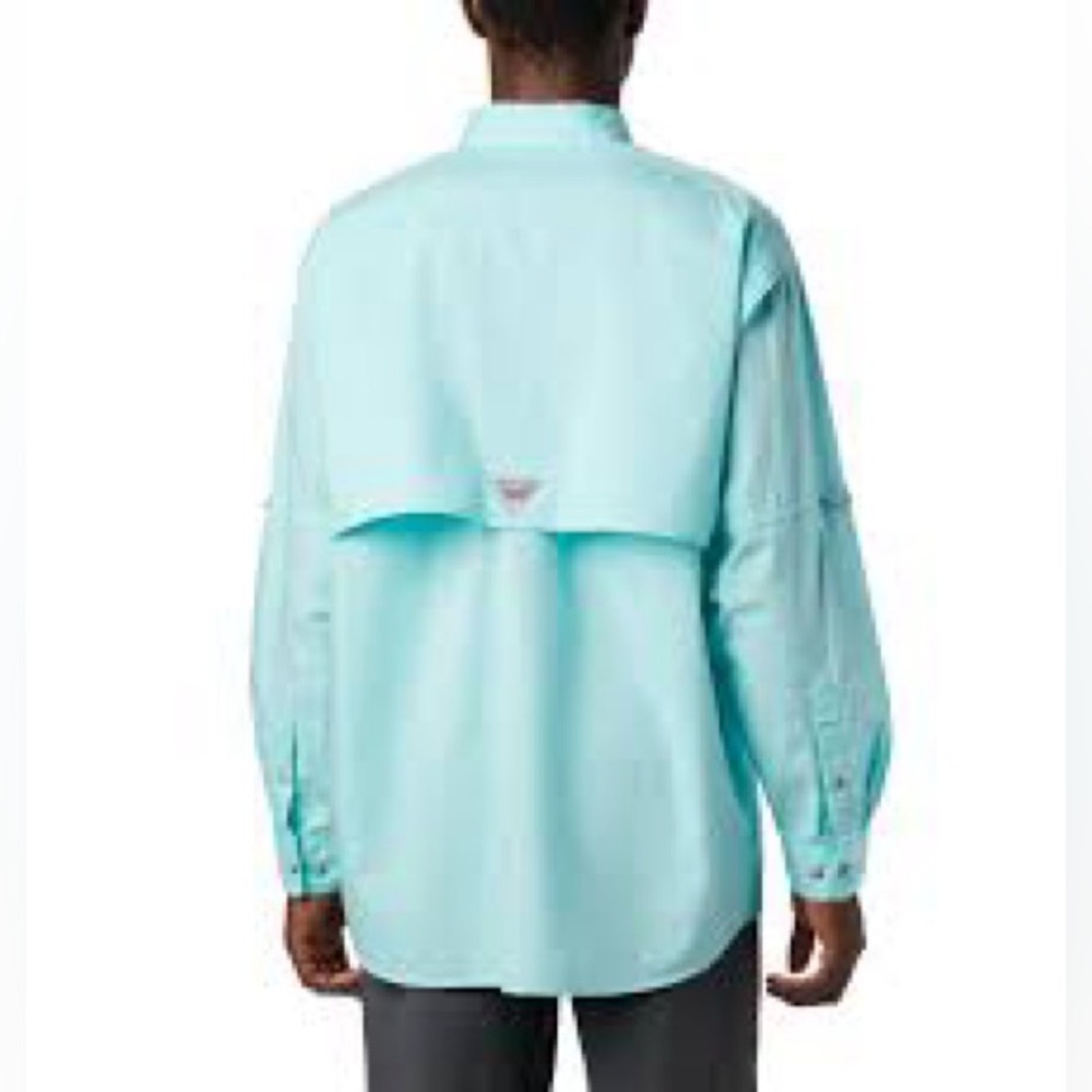 Columbia fishing PFG Mens Aqua green short sleeved shirt size large button up